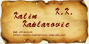 Kalin Kaplarović vizit kartica